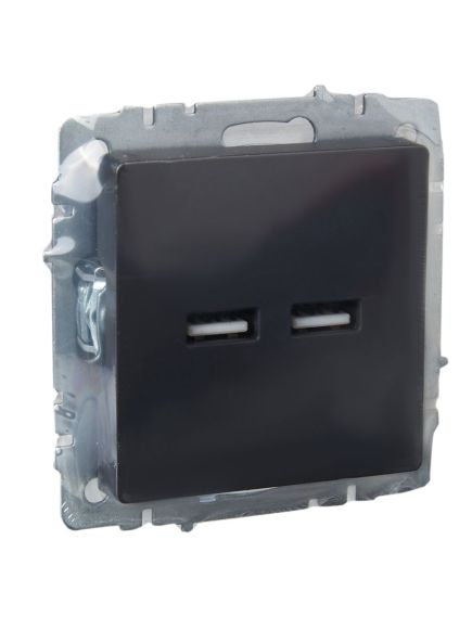 BRITE Розетка USB A+A 5В 3,1А РЮ10-1-БрГ графит IEK, изображение 3