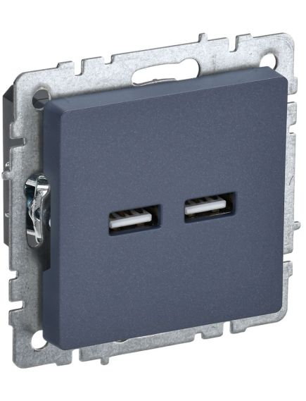 BRITE Розетка USB A+A 5В 3,1А РЮ10-1-БрМ маренго IEK