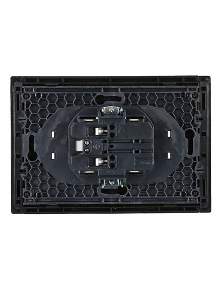 FORTE&PIANO Розетка 2-местная без заземления без защитных шторок безвинтовое крепление 10А FP126 черный IEK, изображение 10