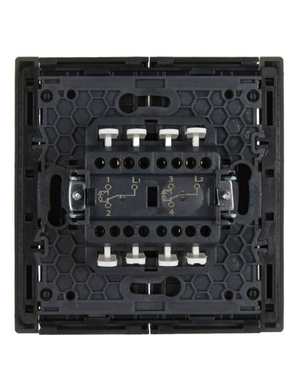 FORTE&PIANO Выключатель 2-клавишный проходной с индикацией 10А FP308 серый IEK, изображение 6