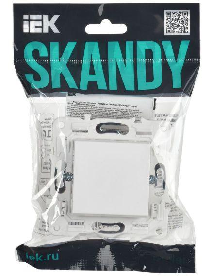 SKANDY Выключатель 1-клавишный проходной 10А SK-V02W арктический белый IEK, изображение 2