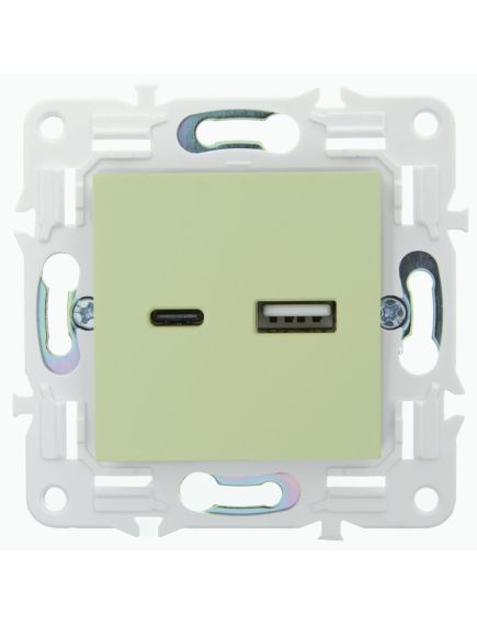 SKANDY Розетка USB A+C 18Вт SK-R13G мятный IEK, изображение 4