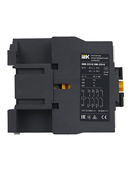 Контактор КМИ-22510 25А 230В/АС3 1NO IEK, изображение 4