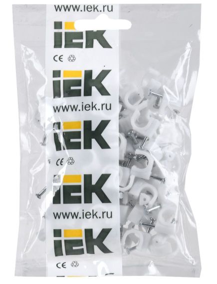 Скоба 8мм круглая пластиковая (100шт) IEK, изображение 2