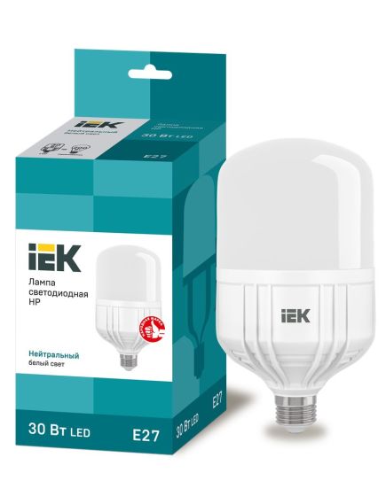 Лампа светодиодная HP 30Вт 230В 4000К E27 IEK