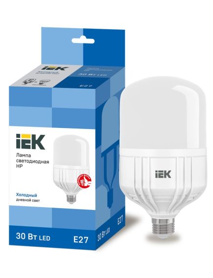 Лампа светодиодная HP 30Вт 230В 6500К E27 IEK