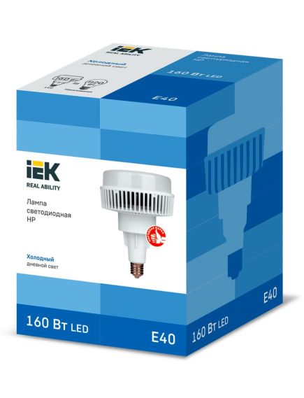 Лампа светодиодная HP 160Вт 120град 230В 6500К E40 IEK, изображение 2