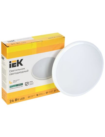 Светильник светодиодный ДПБ 3007 32Вт IP54 4000K круг белый IEK, изображение 7