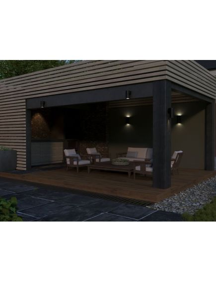 LIGHTING Светильник уличный 5107 настенный под лампу GU10 IP65 черный IEK, изображение 3