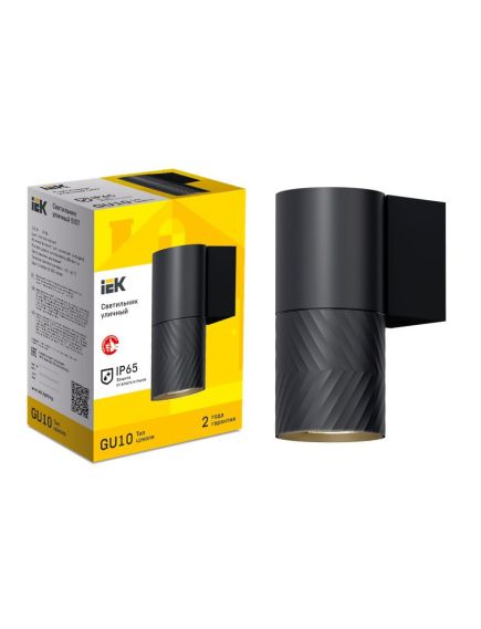 LIGHTING Светильник уличный 5107 настенный под лампу GU10 IP65 черный IEK, изображение 2
