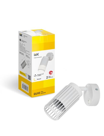 LIGHTING Светильник 4212 настенный под лампу GU10 белый IEK, изображение 3