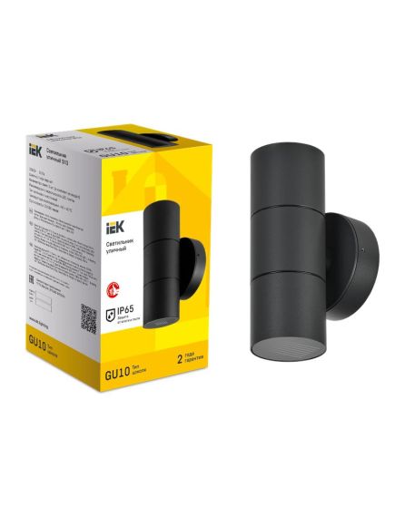 LIGHTING Светильник уличный 5113 настенный под лампу 2хGU10 IP65 черный IEK, изображение 2