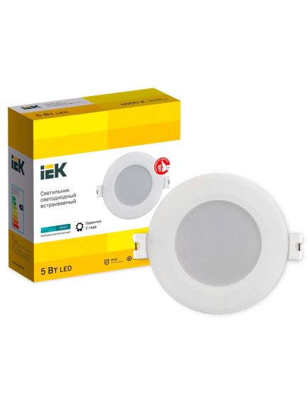 Светильник светодиодный ДВО 1711 белый круг 5Вт 4000К IP40 IEK, изображение 3