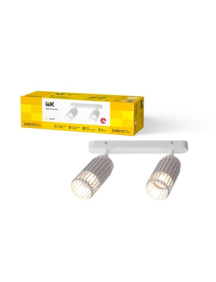 LIGHTING Светильник 4208 настенно-потолочный под лампу 2хGU10 белый IEK, изображение 4