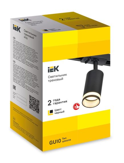 LIGHTING Светильник 4116 декоративный трековый поворотный под лампу GU10 черный IEK, изображение 2