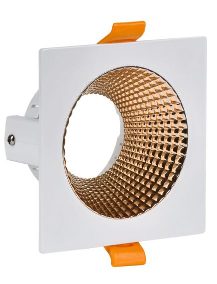 LIGHTING Светильник 4110 встраиваемый поворотный под лампу GU10 белый/золото пластик IEK