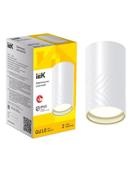 LIGHTING Светильник уличный 5110 потолочный под лампу GU10 IP65 белый IEK, изображение 2