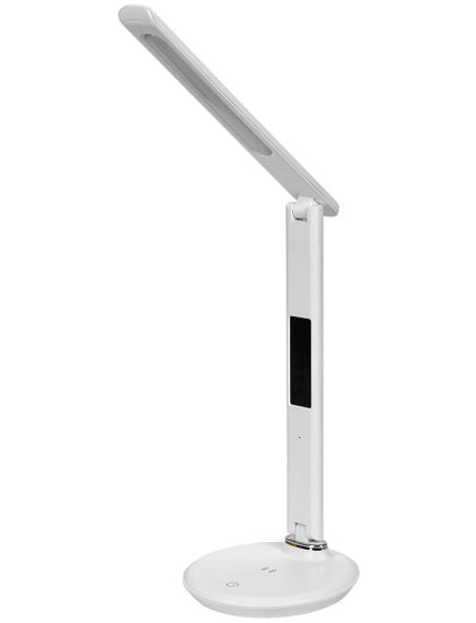 LIGHTING Светильник светодиодный настольный 2011 7Вт на подставке QI-заряд USB-выход кожа белый IEK