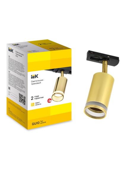 LIGHTING Светильник 4116 декоративный трековый поворотный под лампу GU10 золото IEK, изображение 4