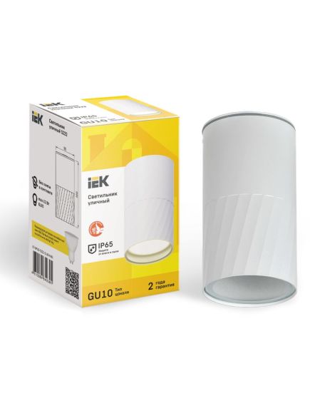 LIGHTING Светильник уличный 5222 потолочный под лампу GU10 IP65 белый IEK, изображение 2