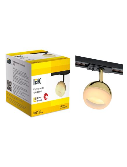 LIGHTING Светильник 4118 декоративный трековый поворотный под лампу GX53 золото IEK, изображение 2