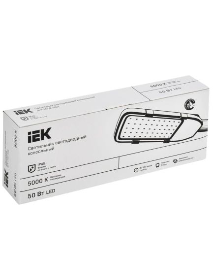 Светильник светодиодный консольный ДКУ 1002-50Д 5000К IP65 серый IEK, изображение 2