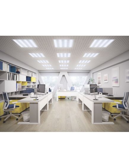 LIGHTING PRO Светильник светодиодный ДВО 2001A 40Вт 5000К IP40 588х588мм Грильято опал БАП 3ч IEK, изображение 5