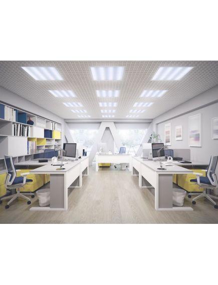 LIGHTING PRO Светильник светодиодный ДВО 2001D 45Вт 6500К IP40 588х588мм Грильято опал Dali IEK, изображение 7