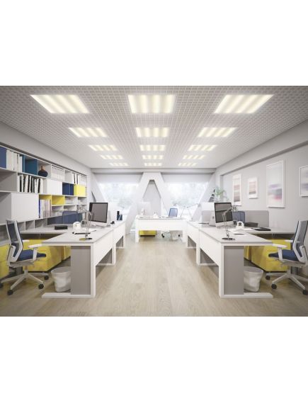 LIGHTING PRO Светильник светодиодный ДВО 2001A 45Вт 4000К IP40 588х588мм Грильято опал БАП 3ч IEK, изображение 5