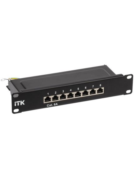 ITK 1U патч-панель кат.6A STP 8 портов 10" Dual IDC