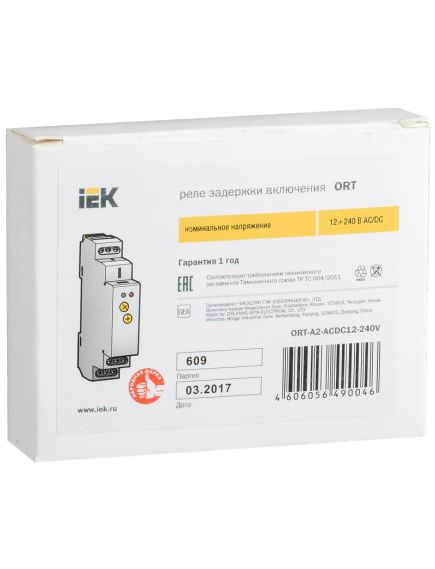 Реле задержки включения ORT 2 контакта 12-240В AC/DC IEK, изображение 2