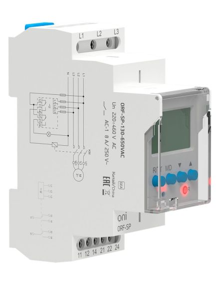 Реле контроля фаз ORF-SP 3 фазы 2 контакта 130-650В AC ONI