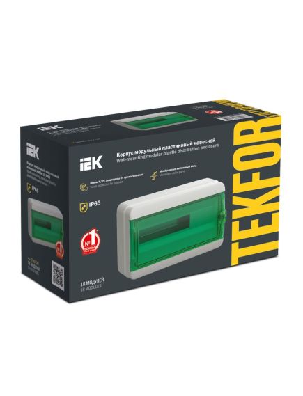 TEKFOR Корпус пластиковый КМПн-18 IP65 зеленая прозрачная дверь IEK, 2 image