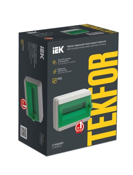 TEKFOR Корпус пластиковый КМПн-12 IP65 зеленая прозрачная дверь IEK, 2 image