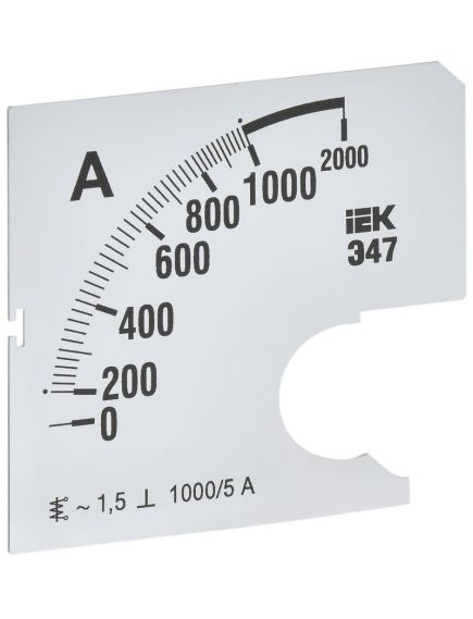 Шкала сменная для амперметра Э47 1000/5А класс точности 1,5 72х72мм IEK