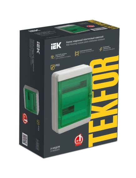 TEKFOR Корпус пластиковый КМПн-24 IP65 зеленая прозрачная дверь IEK, 2 image