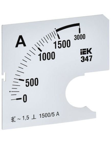 Шкала сменная для амперметра Э47 1500/5А класс точности 1,5 72х72мм IEK