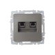 BRITE Розетка двойная RJ11+RJ45 кат.5E РК/Т12-БрС сталь IEK, изображение 4