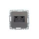 BRITE Розетка компьютерная двойная RJ45 кат.5E РК10-2-БрС сталь IEK, изображение 6