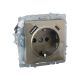 BRITE Розетка 1-местная с заземлением с защитными шторками 16А с USB A+C 18Вт РЮш11-1-БрШ шампань IEK, изображение 2