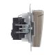 BRITE Розетка 1-местная с заземлением с защитными шторками и крышкой 16А IP44 РСбш10-3-44-БрШ шампань IEK, изображение 10