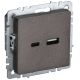 BRITE Розетка USB A+C 18Вт РЮ11-1-БрТБ темная бронза IEK
