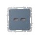 BRITE Розетка USB A+A 5В 3,1А РЮ10-1-БрМ маренго IEK, изображение 3